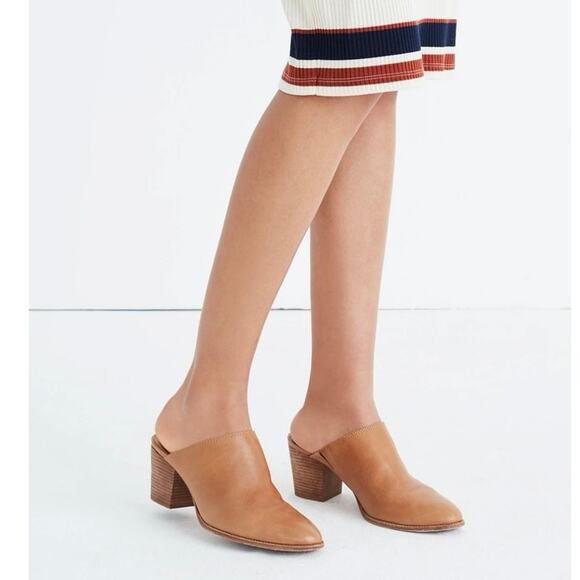 Madewell Mule Womens Size 9 Brown Leather Harper Slide Block Heel Shoes - Picture 8 of 8